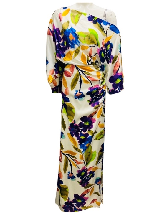 Ramy Brook Dresses & Skirts - RAMY BROOK IVORY FLORAL PRINTED SILK OFF THE SHOULDER MAXI DRESS